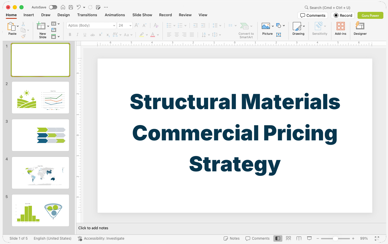Structural Materials Commercial Pricing Strategy Presentation