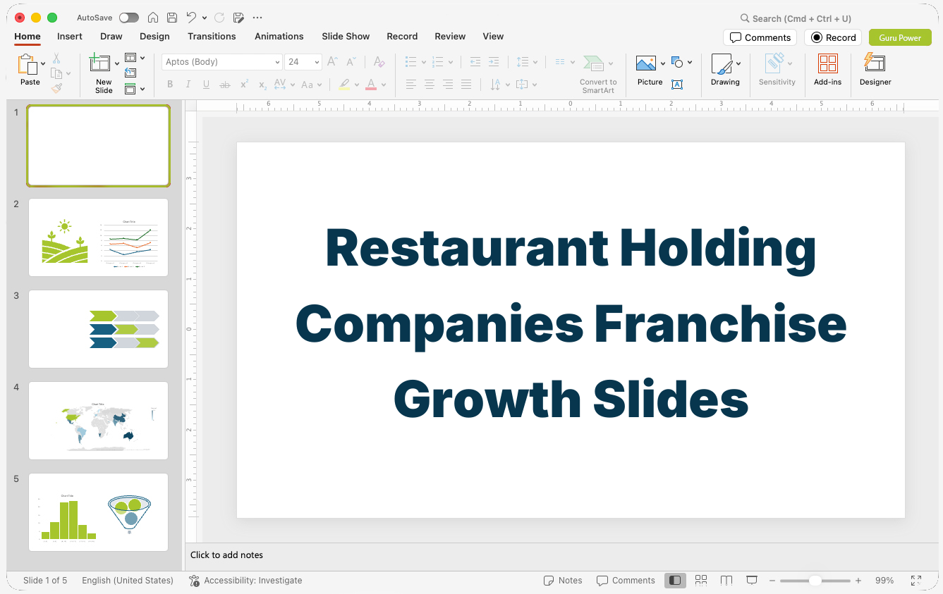 Restaurant Holding Companies Franchise Growth Slides