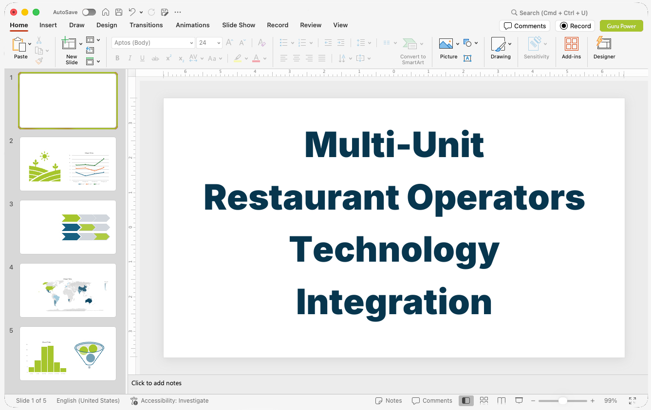 Multi-Unit Restaurant Operators Technology Integration Presentation