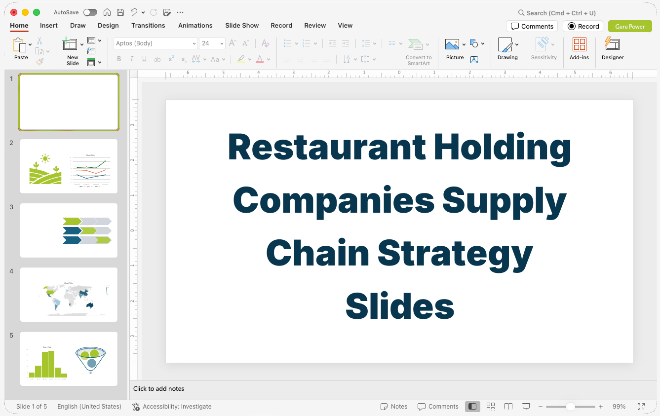 Restaurant Holding Companies Supply Chain Strategy Slides