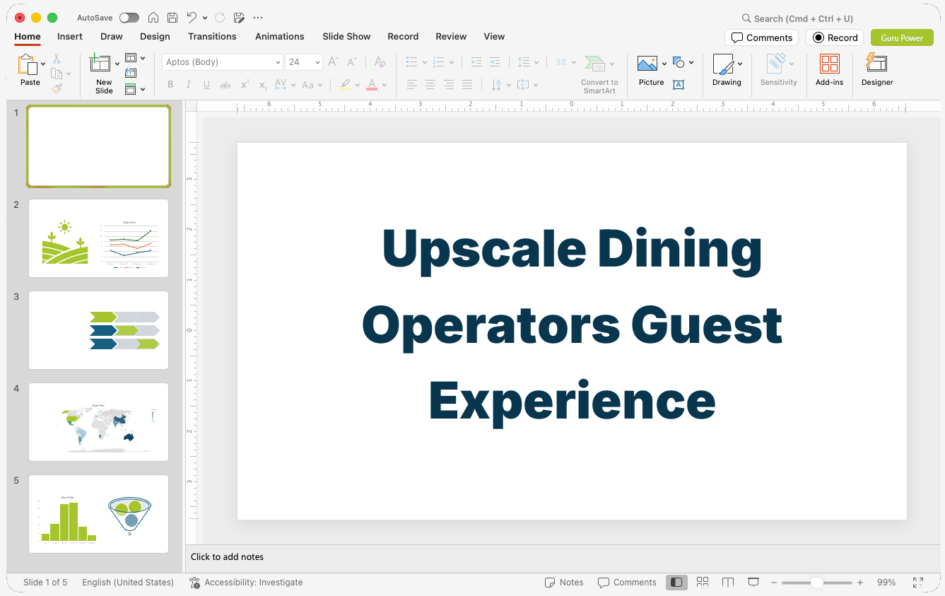 Upscale Dining Operators Guest Experience Presentation