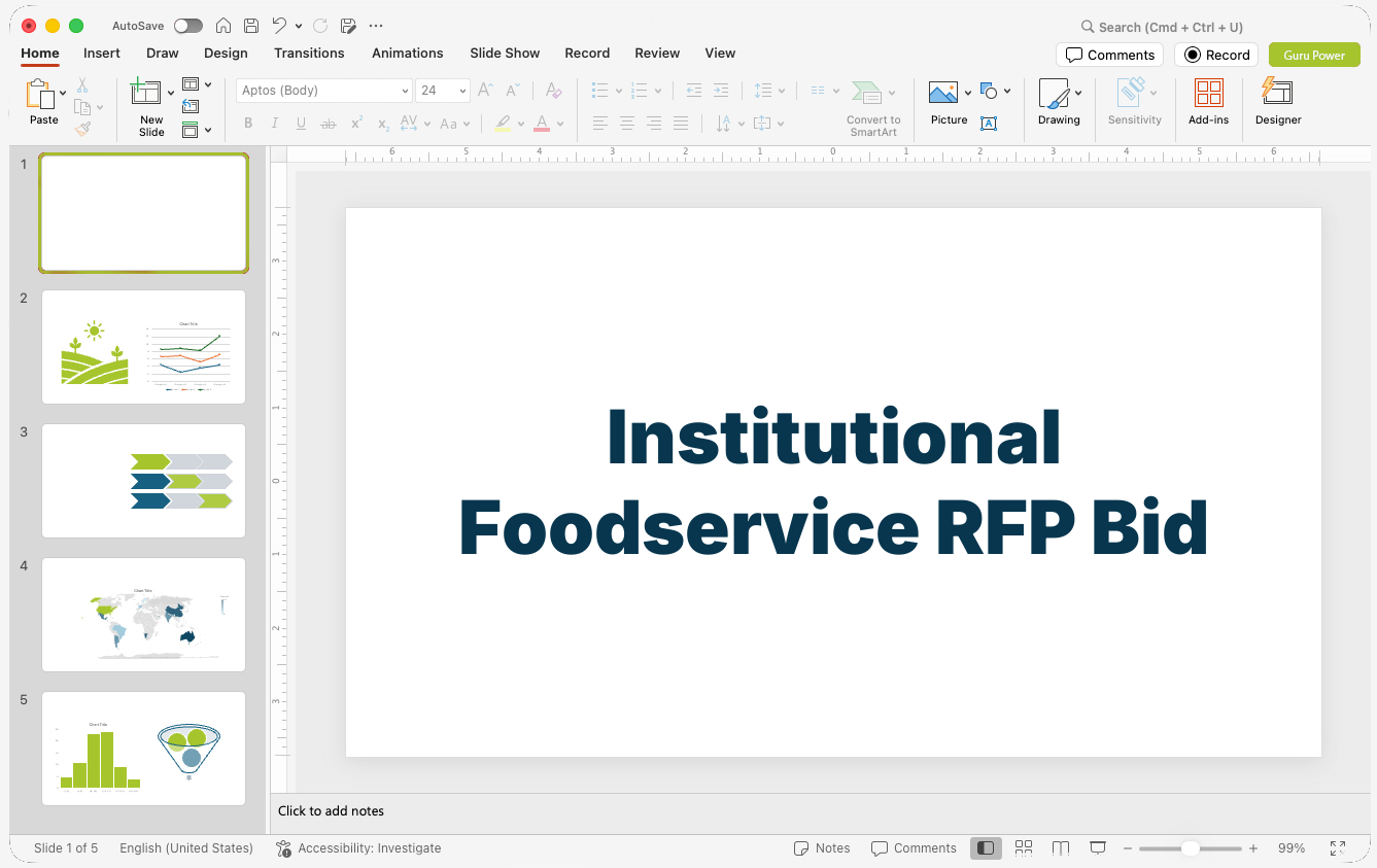 Institutional Foodservice RFP Bid Presentation