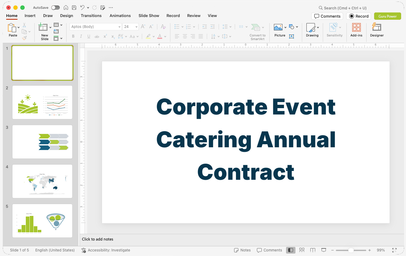 Corporate Event Catering Annual Contract Pitch