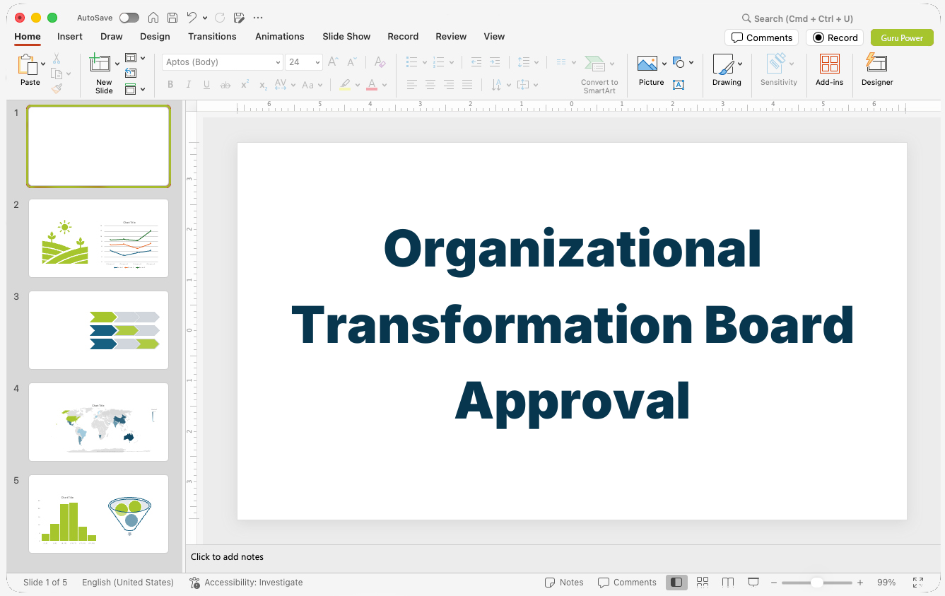 Organizational Transformation Board Approval Presentation