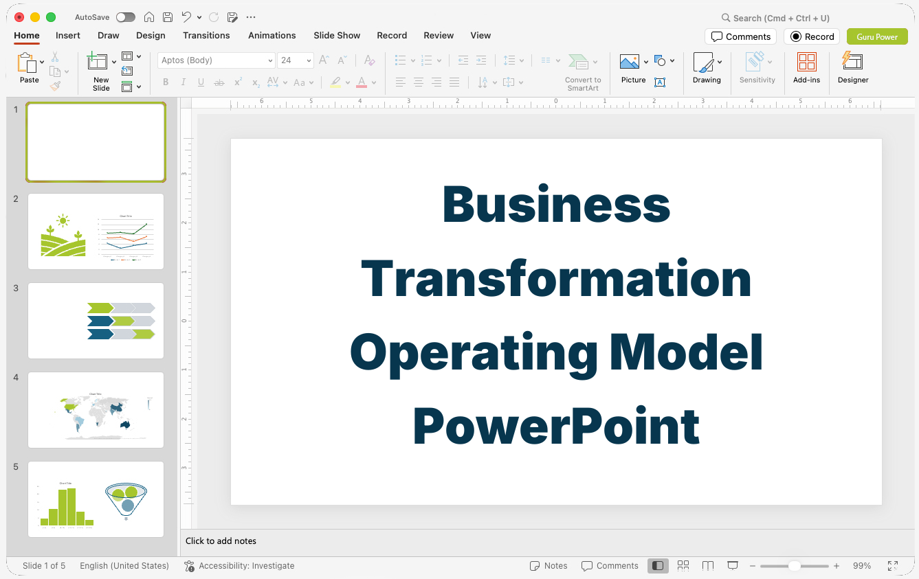 Business Transformation Operating Model PowerPoint
