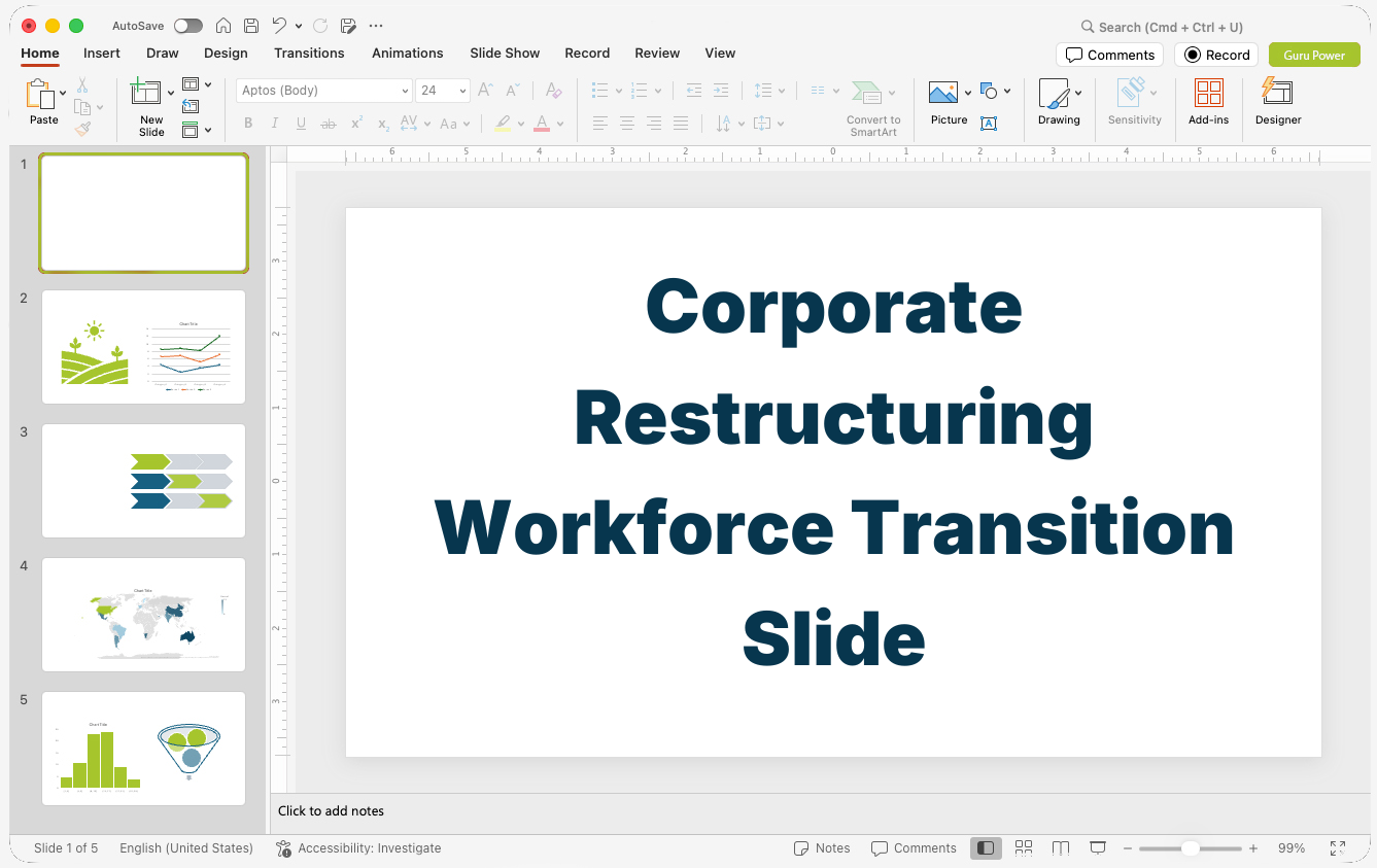 Corporate Restructuring Workforce Transition Slide-Deck