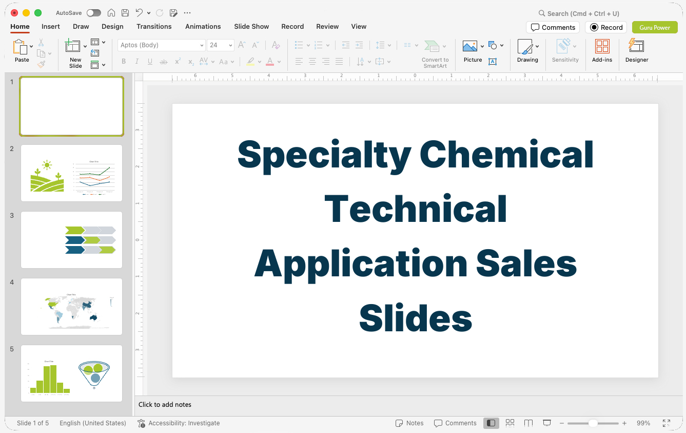 Specialty Chemical Technical Application Sales Slides