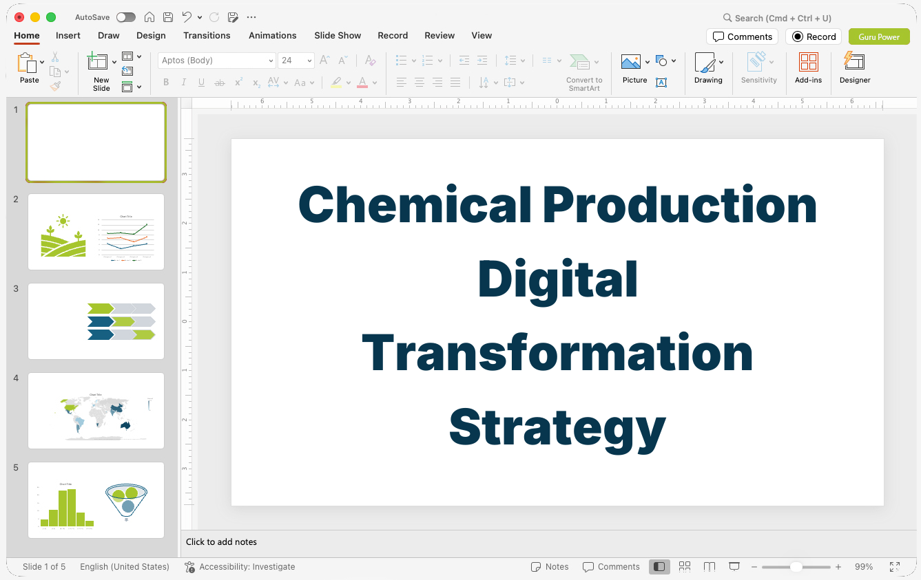 Chemical Production Digital Transformation Strategy Presentation
