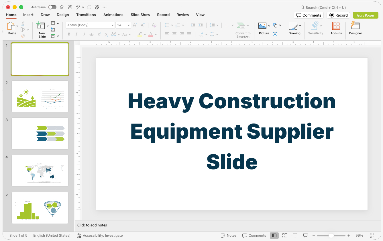 Heavy Construction Equipment Supplier Slide-Deck