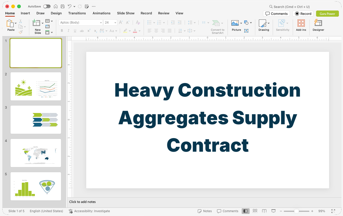 Heavy Construction Aggregates Supply Contract Presentation