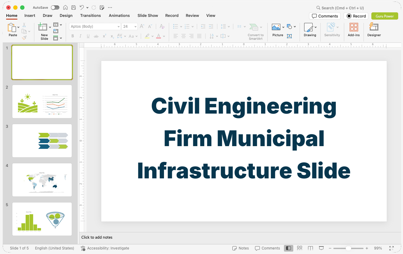 Civil Engineering Firm Municipal Infrastructure Proposal Slide-Deck