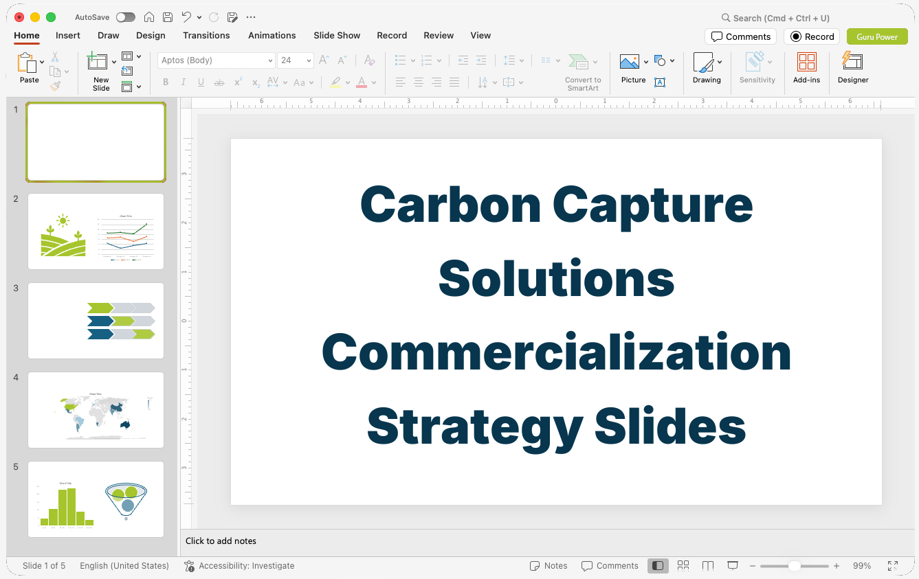 Carbon Capture Solutions Commercialization Strategy Slides