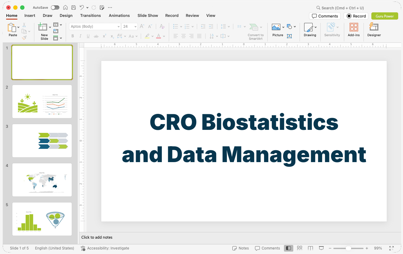 CRO Biostatistics and Data Management Pitch-Deck