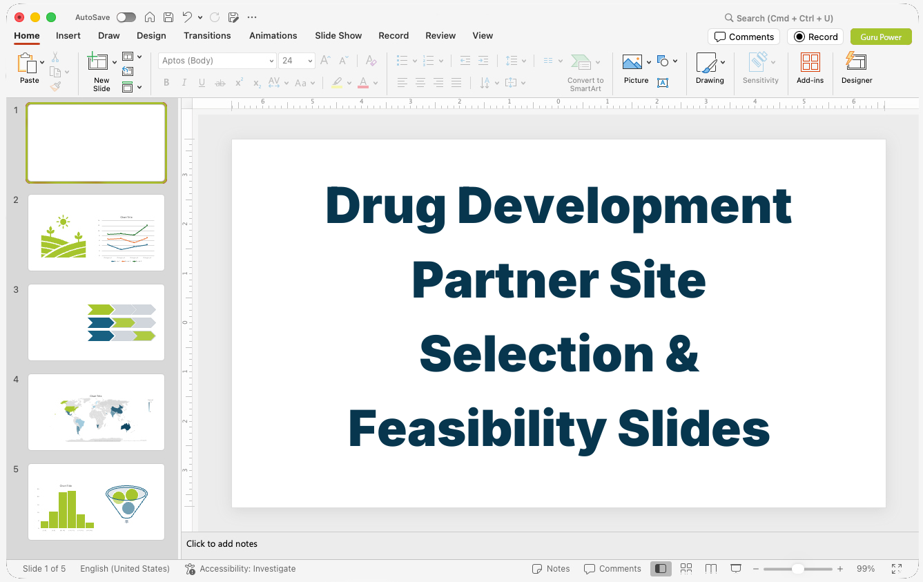 Drug Development Partner Site Selection & Feasibility Slides