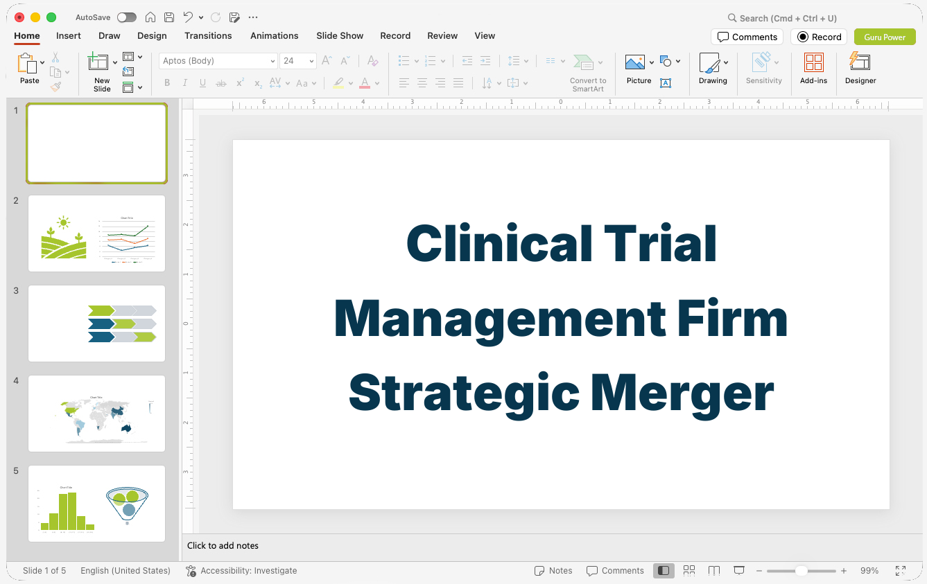 Clinical Trial Management Firm Strategic Merger Presentation