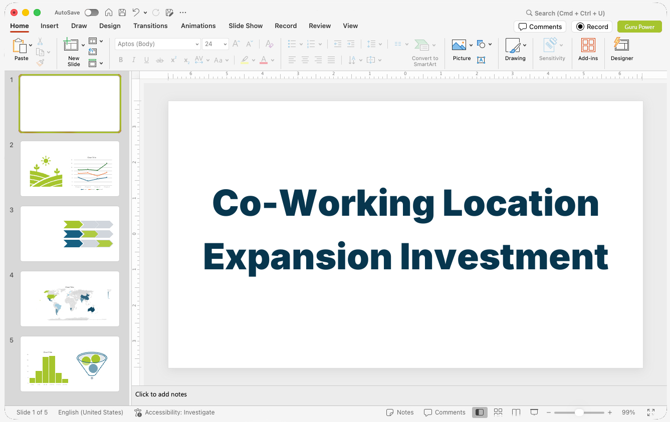 Co-Working Location Expansion Investment Presentation