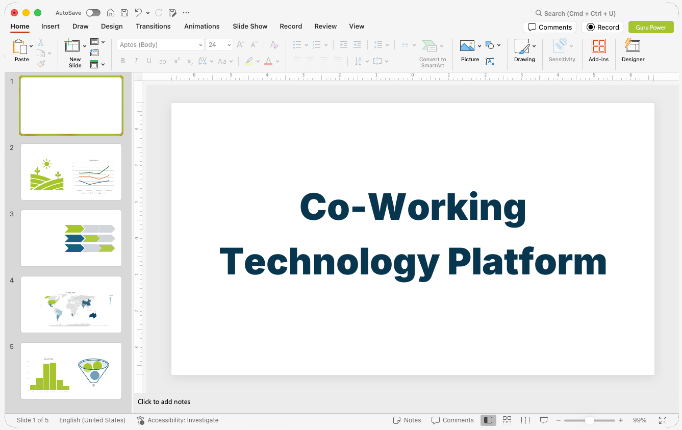 Co-Working Technology Platform Pitch-Deck