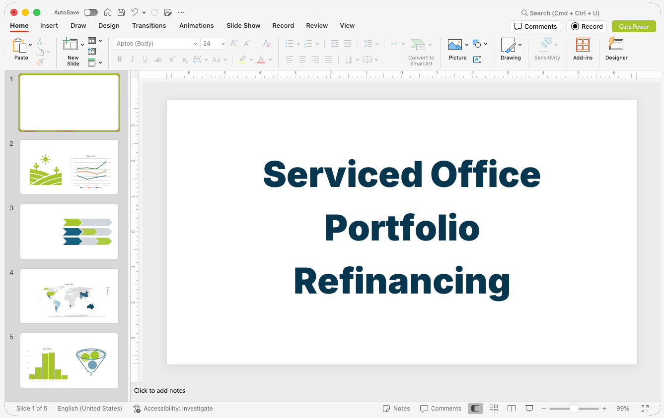 Serviced Office Portfolio Refinancing Pitch-Deck