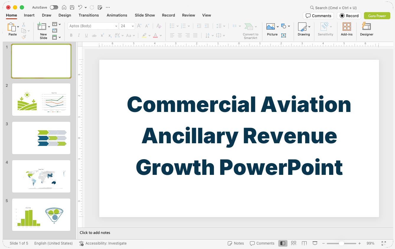 Commercial Aviation Ancillary Revenue Growth PowerPoint