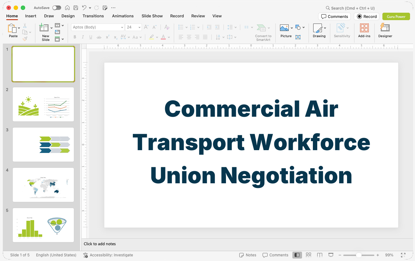 Commercial Air Transport Workforce Union Negotiation Deck