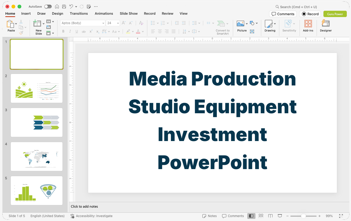 Media Production Studio Equipment Investment PowerPoint