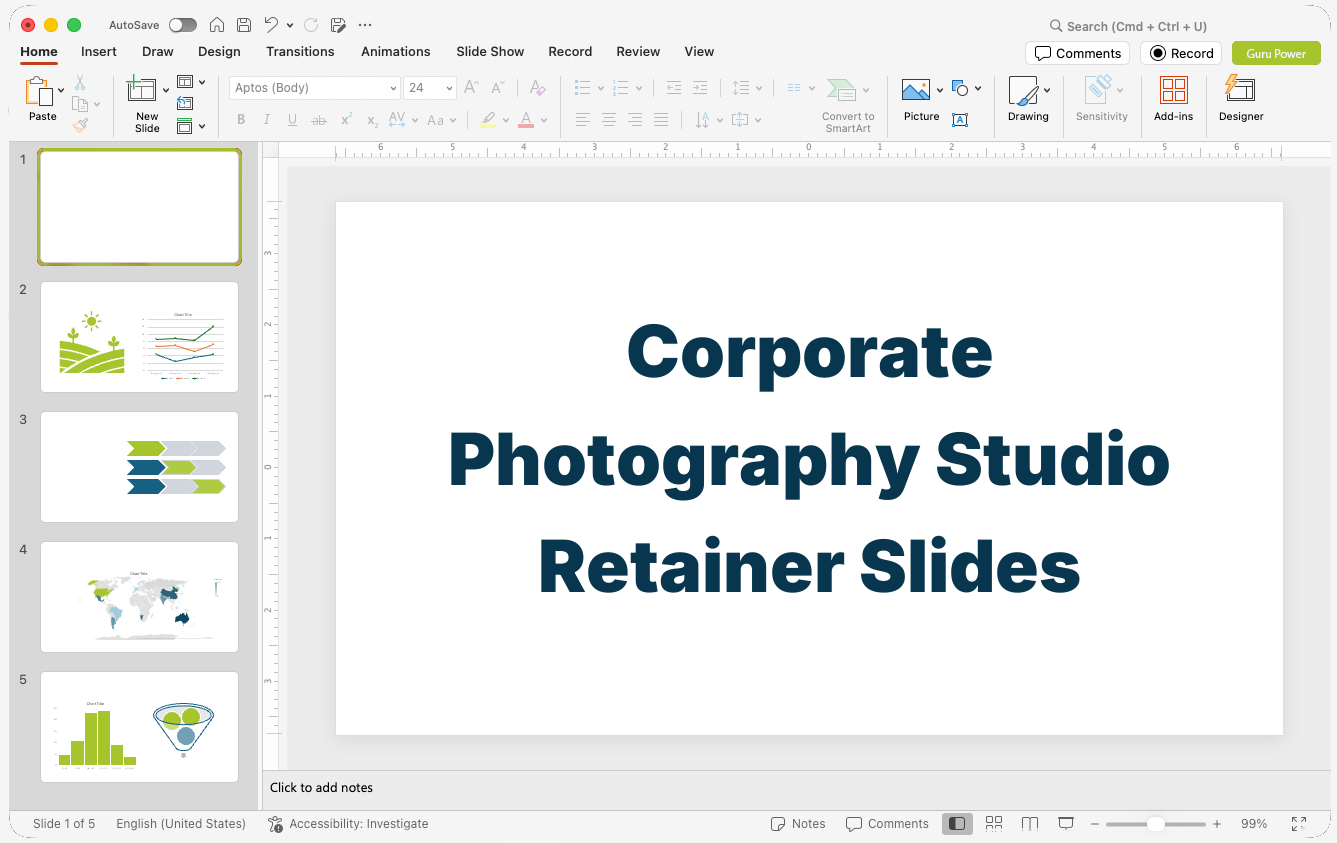 Corporate Photography Studio Retainer Proposal Slides
