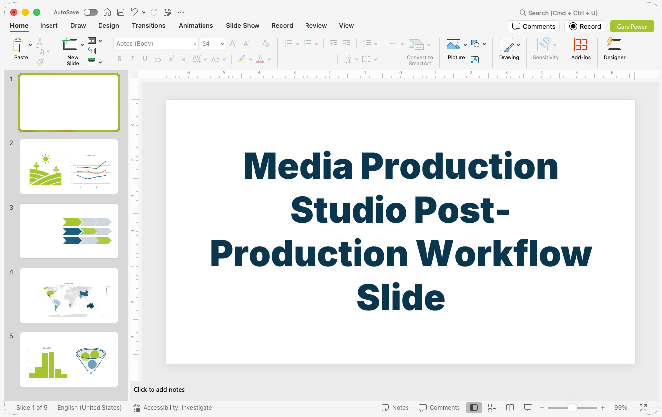 Media Production Studio Post-Production Workflow Slide-Deck