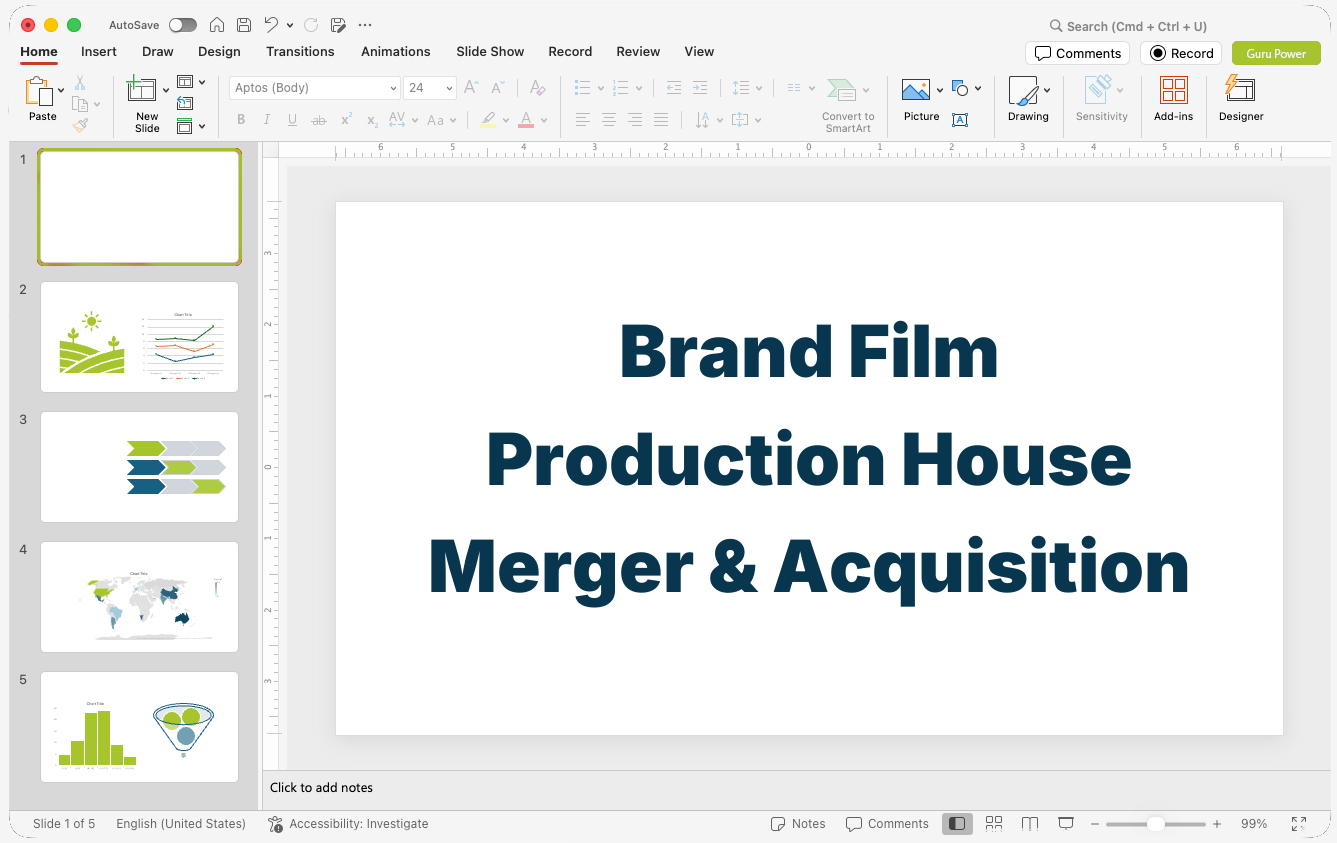 Brand Film Production House Merger & Acquisition Deck