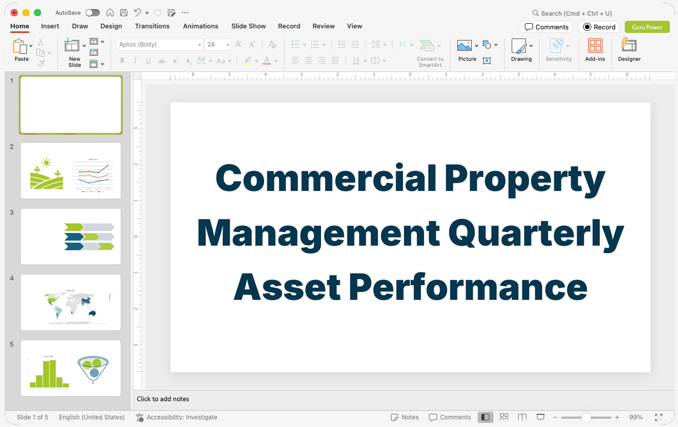 Commercial Property Management Quarterly Asset Performance Presentation