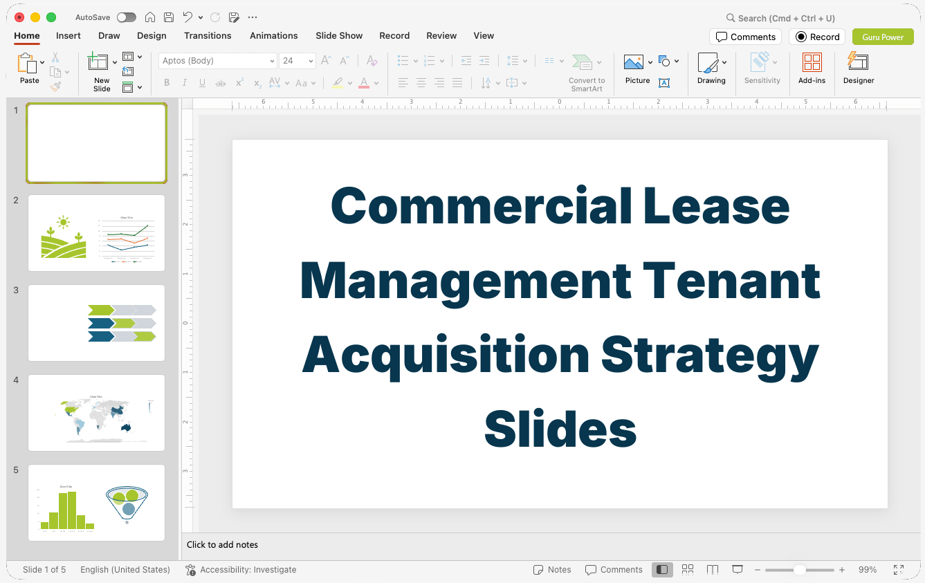 Commercial Lease Management Tenant Acquisition Strategy Slides