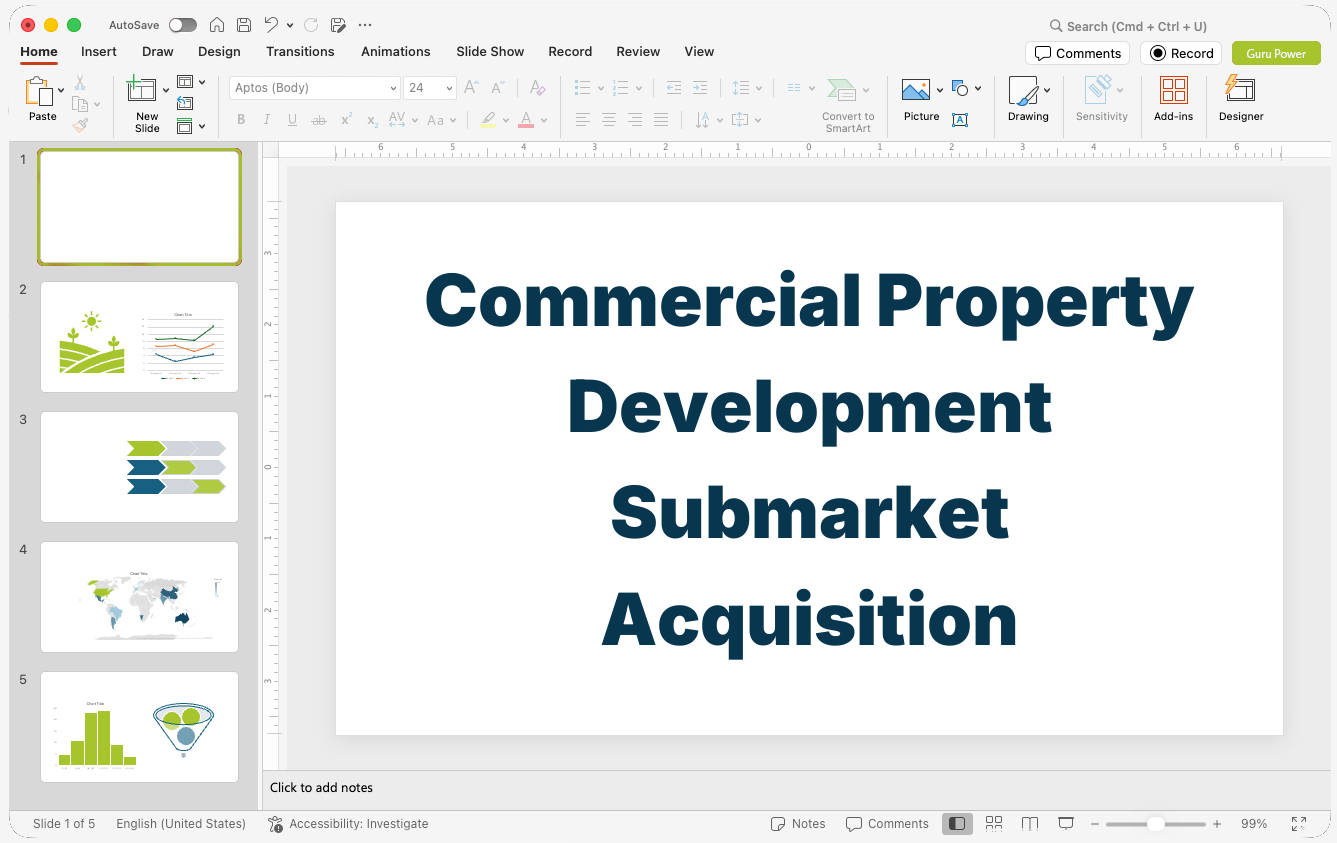 Commercial Property Development Submarket Acquisition Deck