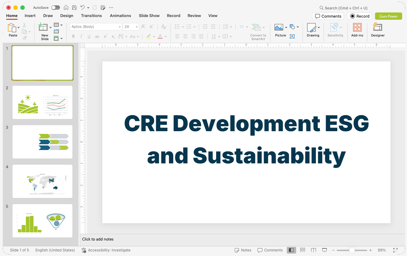 CRE Development ESG and Sustainability Presentation