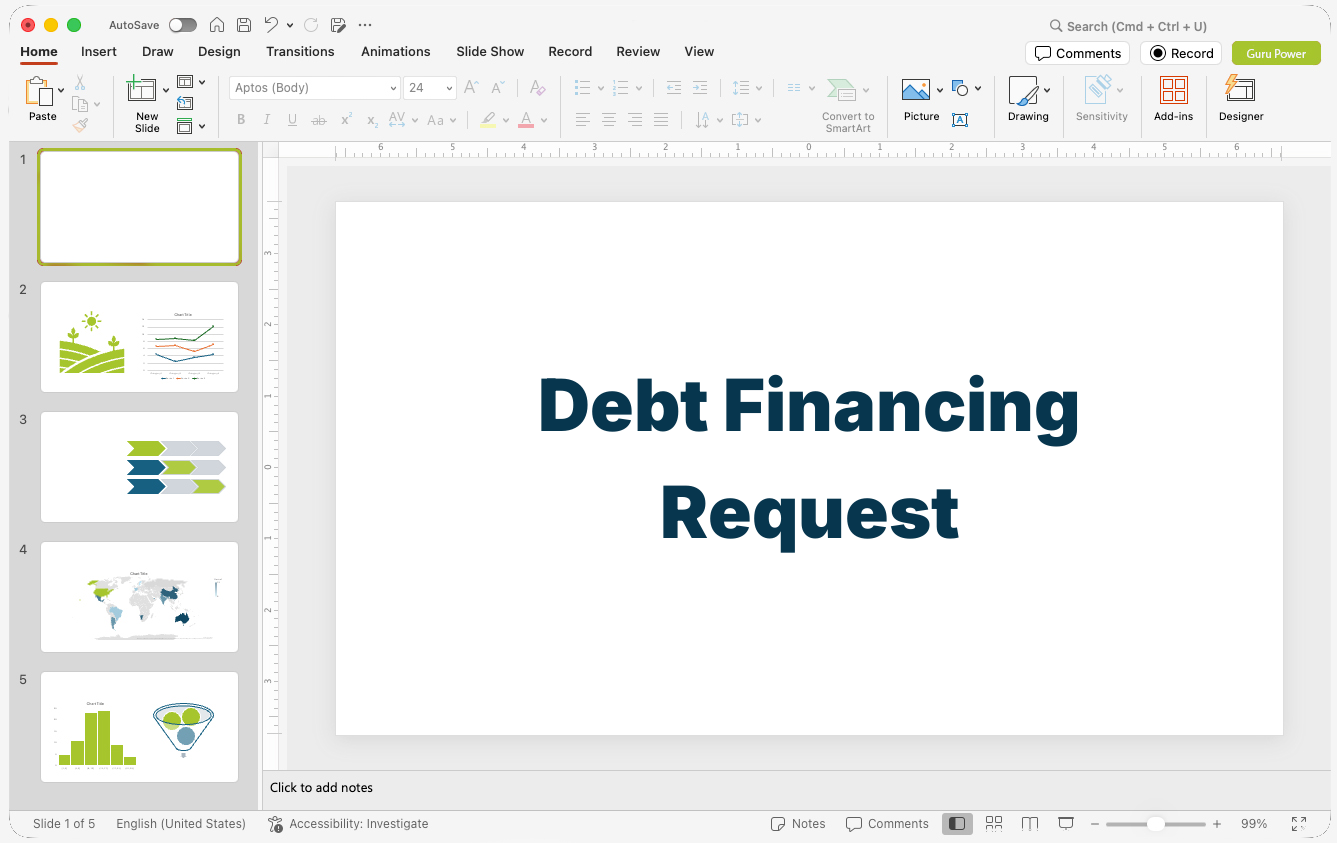 Debt Financing Request