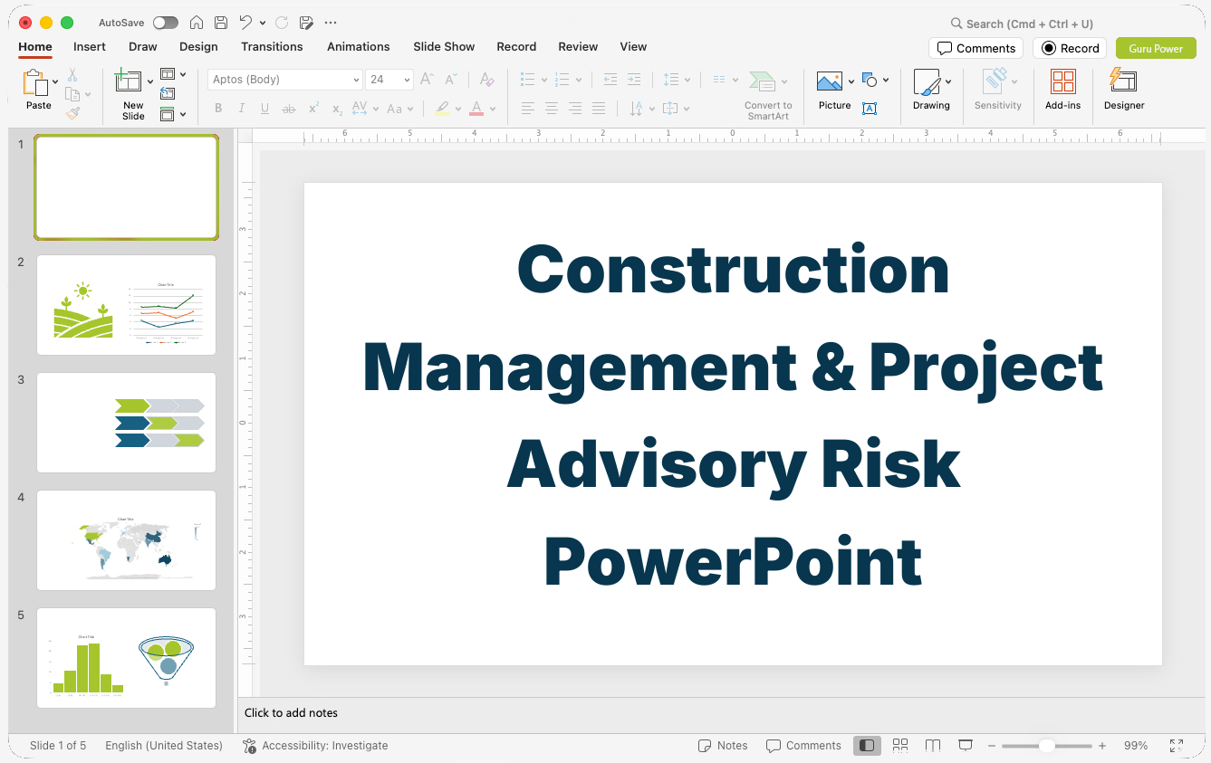 Construction Management & Project Advisory Risk PowerPoint
