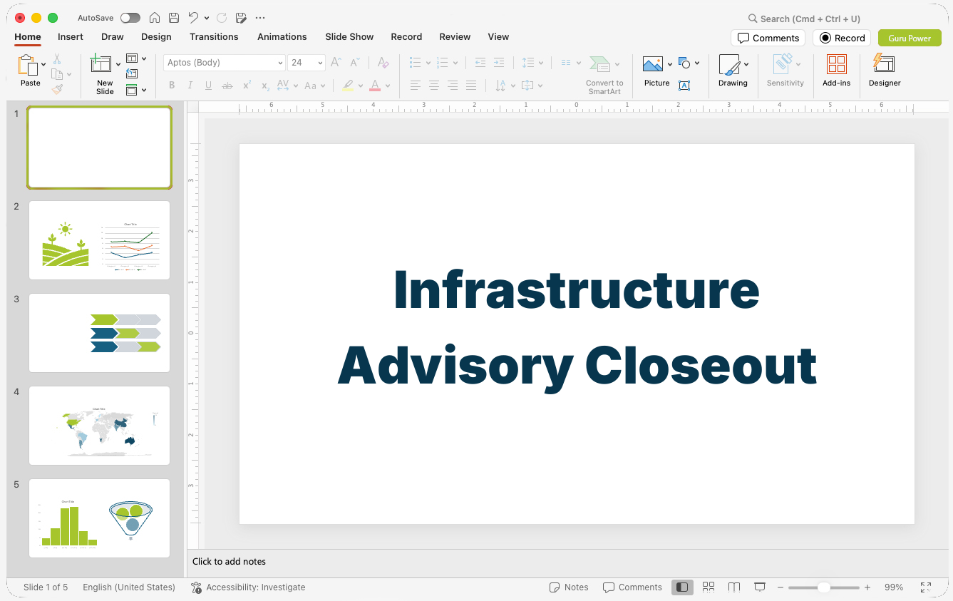 Infrastructure Advisory Closeout Presentation