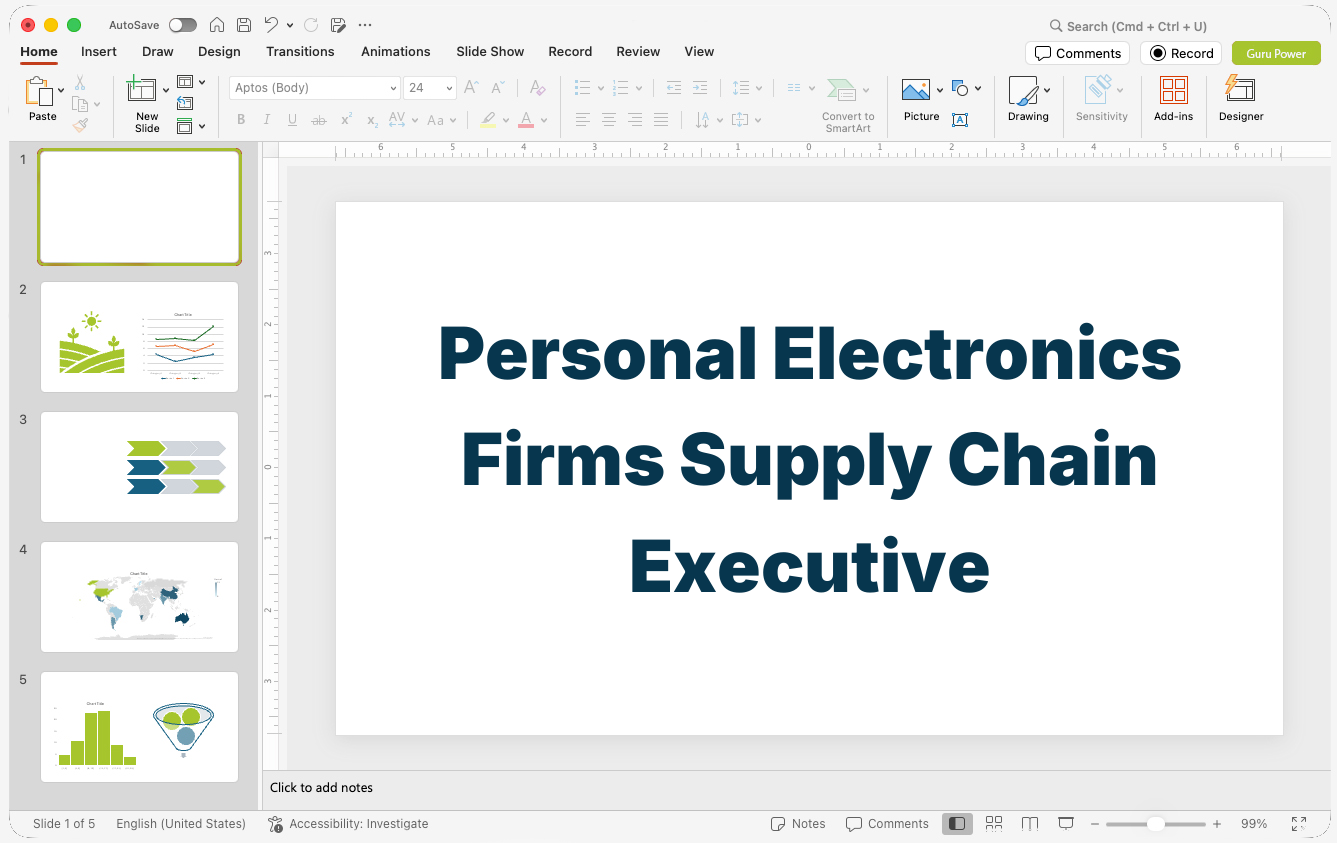 Personal Electronics Firms Supply Chain Executive Presentation