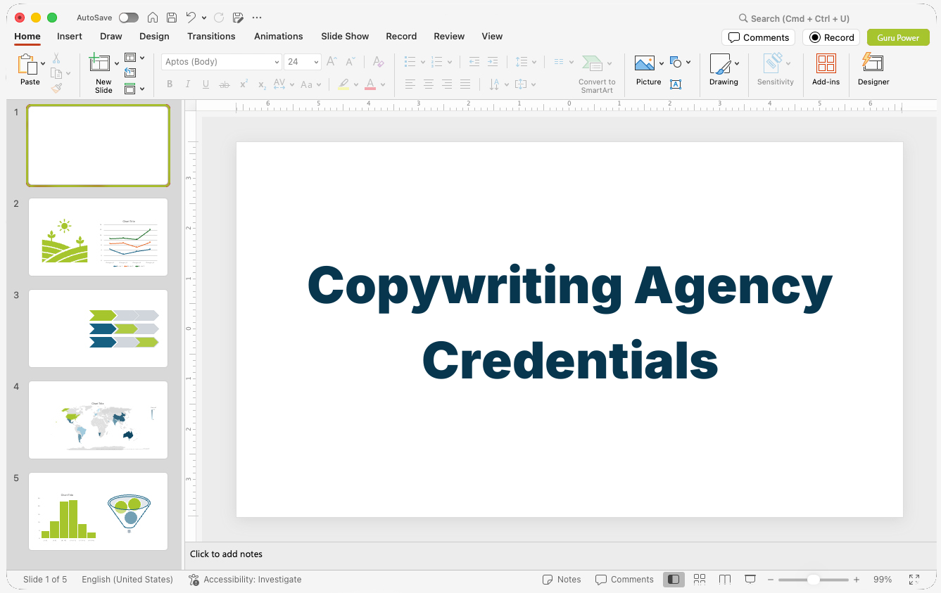 Copywriting Agency Credentials Deck