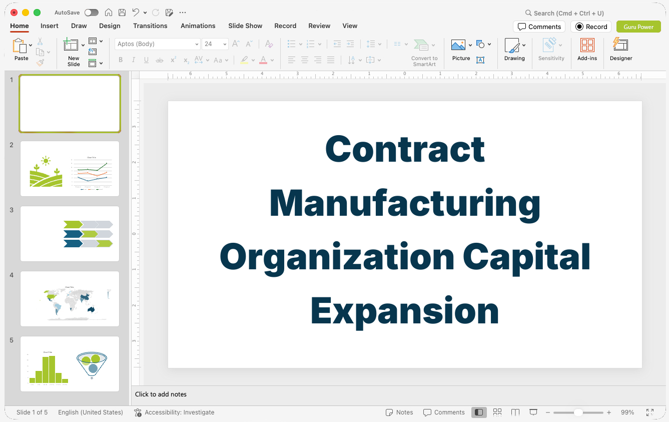 Contract Manufacturing Organization Capital Expansion Presentation