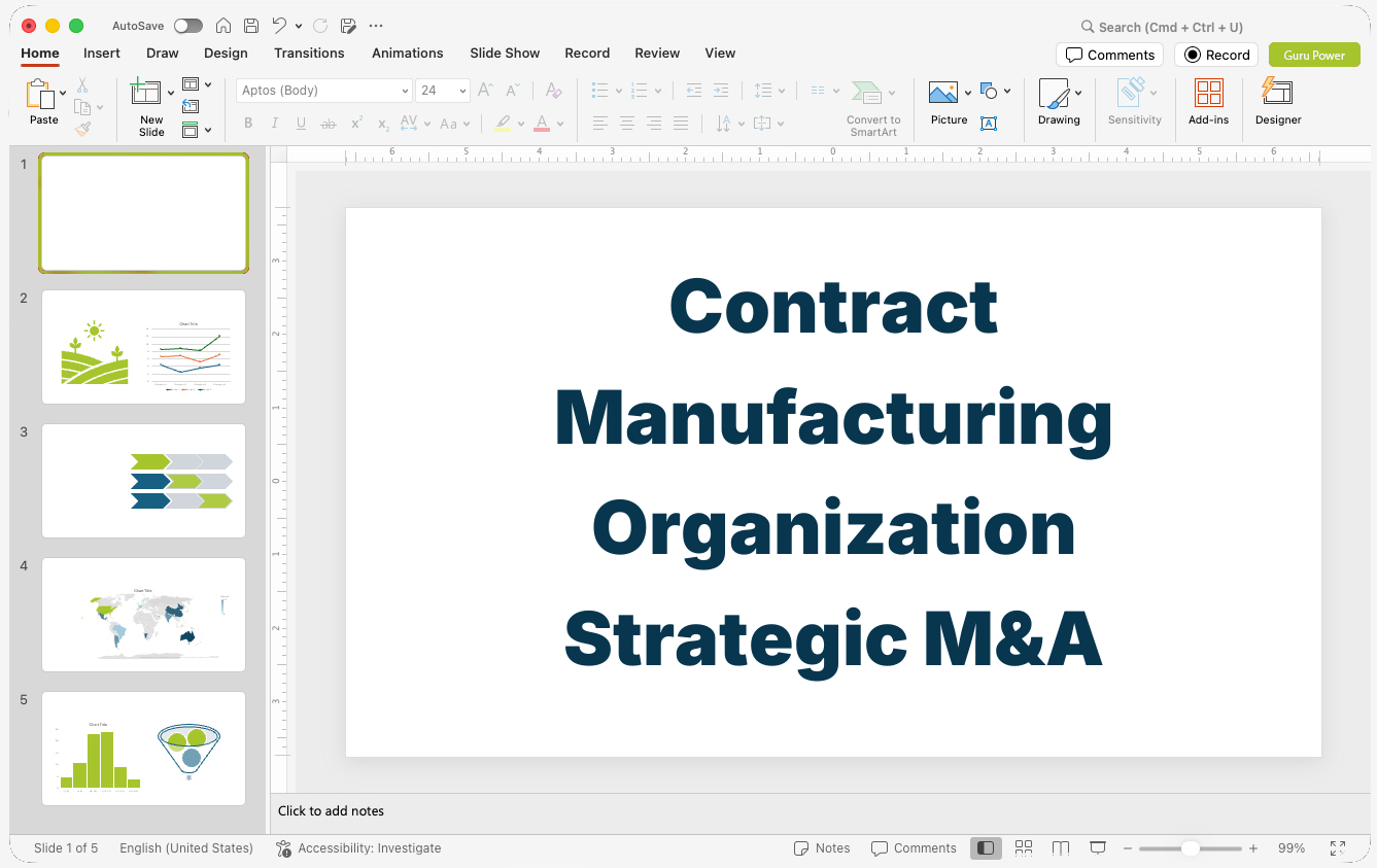 Contract Manufacturing Organization Strategic M&A Presentation