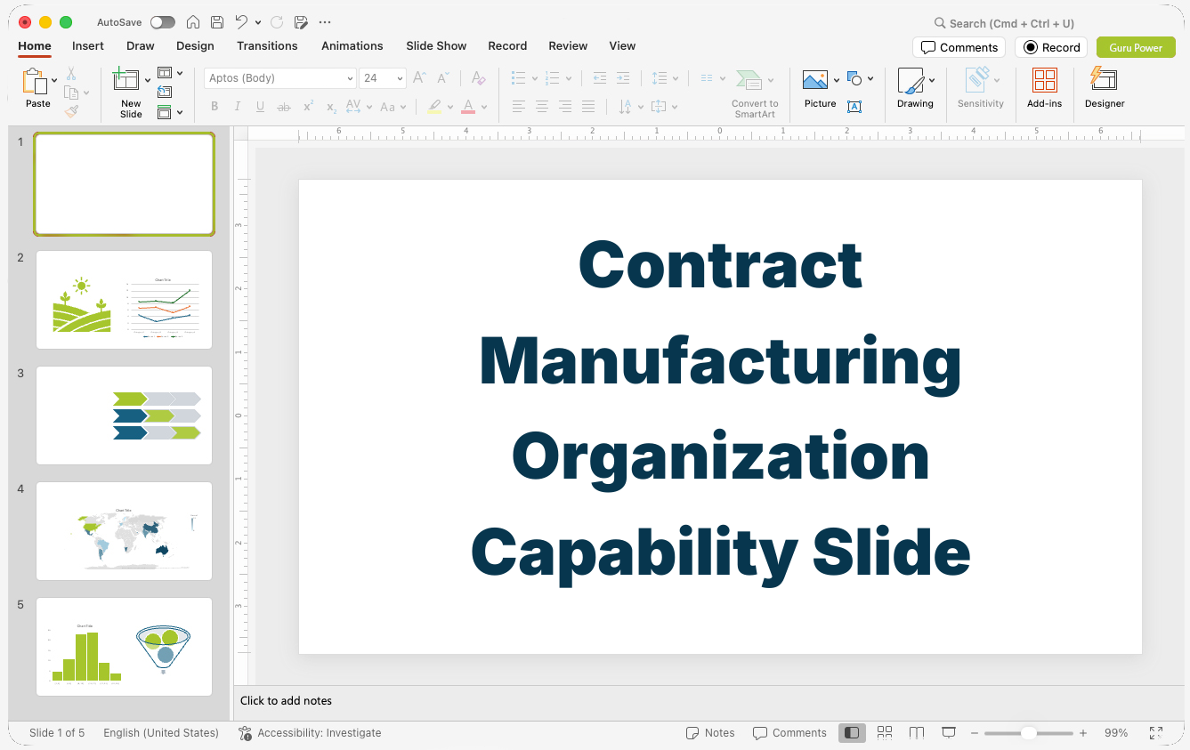 Contract Manufacturing Organization Capability Slide-Deck
