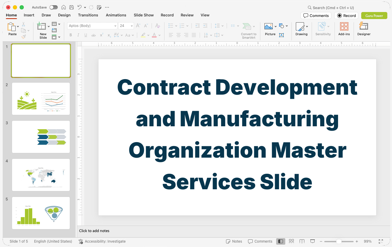 Contract Development and Manufacturing Organization Master Services Slide-Deck