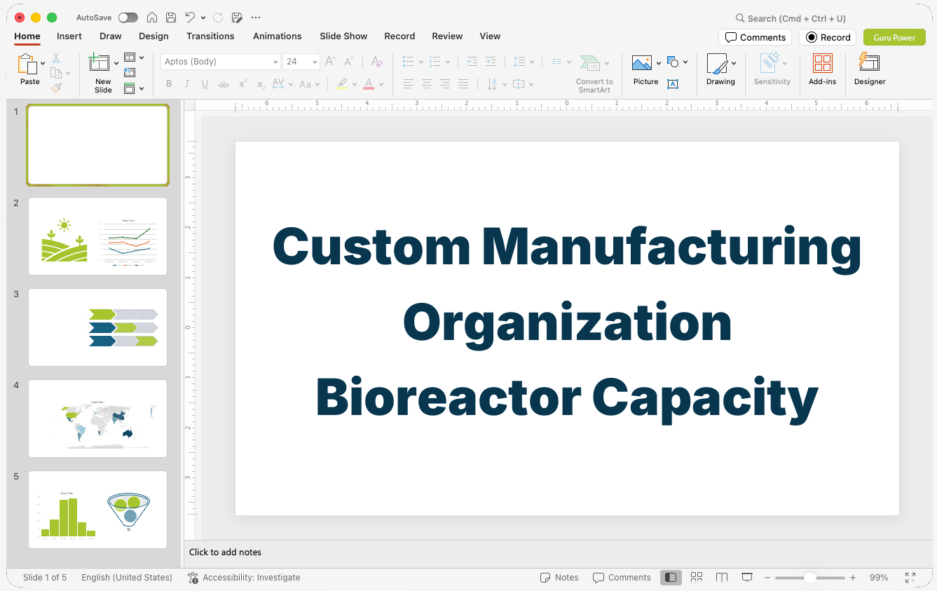 Custom Manufacturing Organization Bioreactor Capacity Pitch-Deck