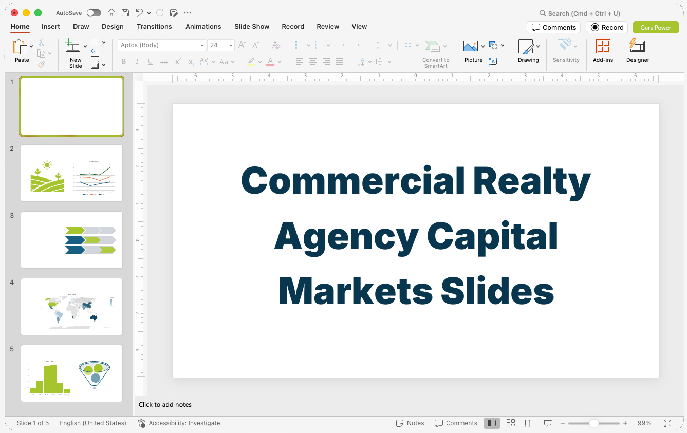 Commercial Realty Agency Capital Markets Presentation Slides