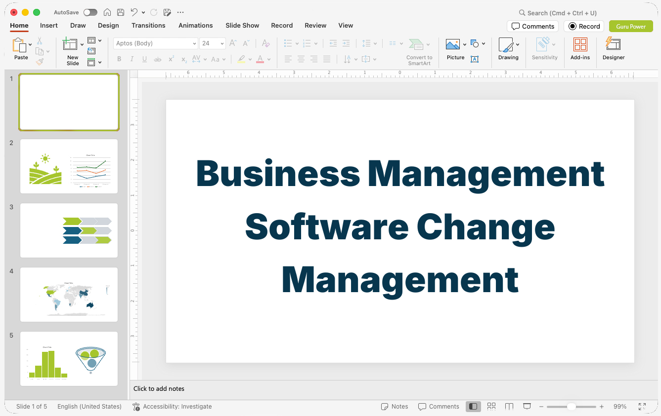 Business Management Software Change Management Presentation