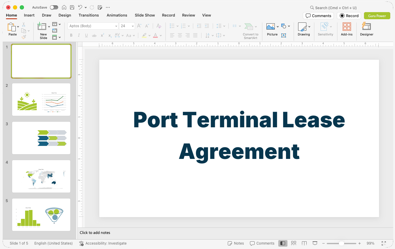Port Terminal Lease Agreement Presentation
