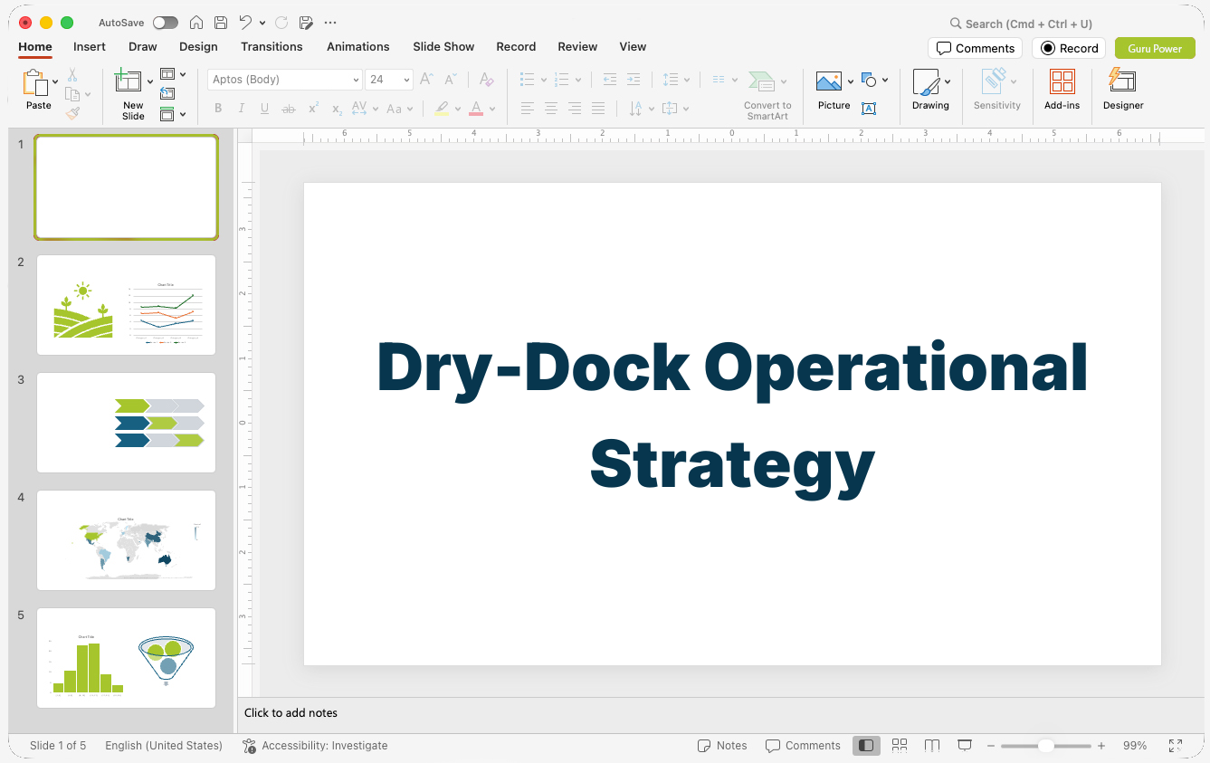 Dry-Dock Operational Strategy Deck