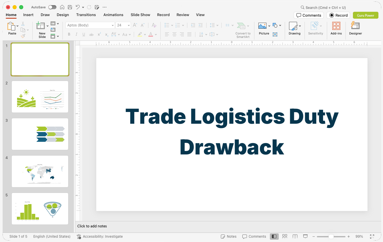 Trade Logistics Duty Drawback Pitch Deck