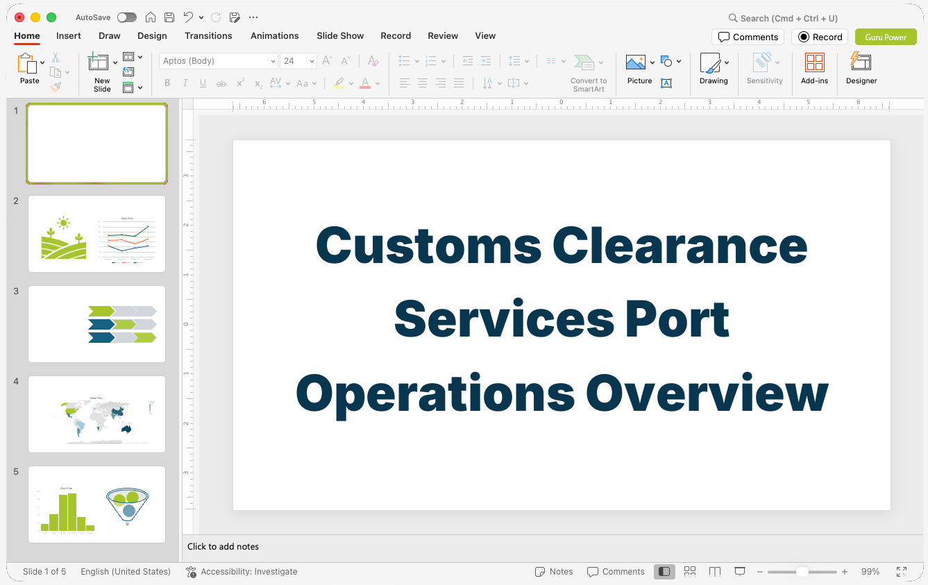 Customs Clearance Services Port Operations Overview Presentation