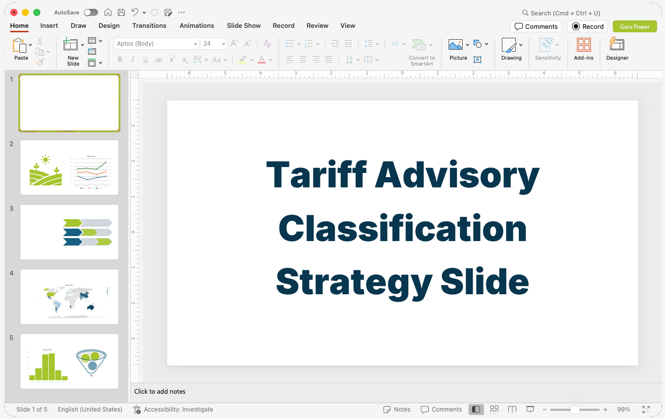 Tariff Advisory Classification Strategy Slide-Deck