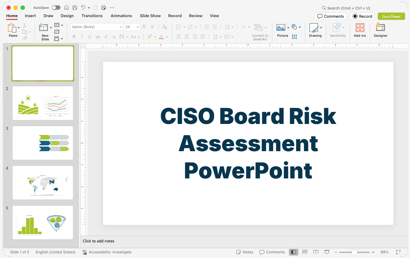 CISO Board Risk Assessment PowerPoint